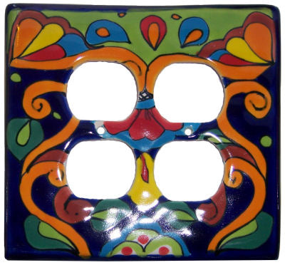 Rainbow Talavera Double Duplex Outlet Switchplate