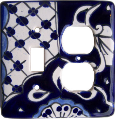 Traditional Blue Talavera Toggle Outlet Switch Plate