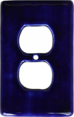Cobalt Blue Talavera Single Duplex Outlet Switchplate
