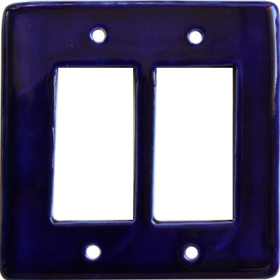 Cobalt Blue Talavera Double Decora Switch Plate