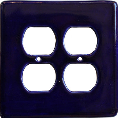 Cobalt Blue Talavera Double Duplex Outlet Switchplate