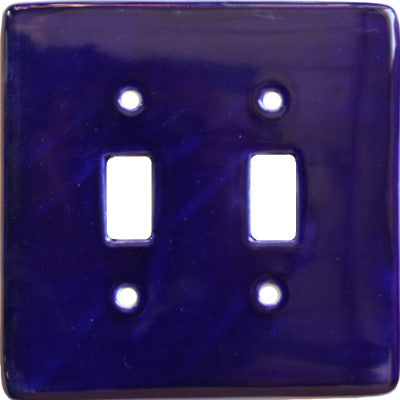 Cobalt Blue Talavera Double Toggle Switch Plate