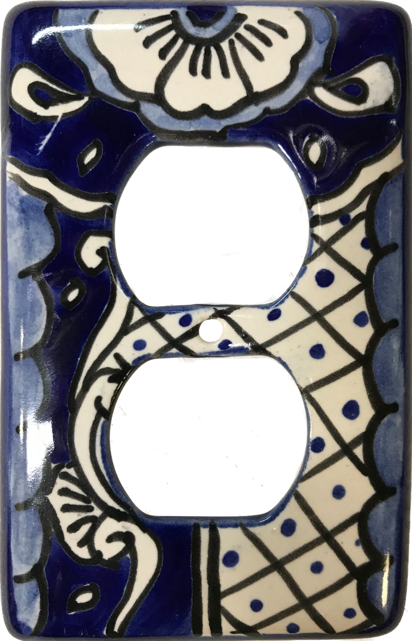Traditional Blue Talavera Single Outlet Switch Plate