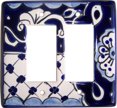 Traditional Blue Talavera Double Decora GFI Switch Plate