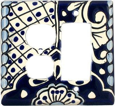 Traditional Blue Talavera Outlet Decora GFI Switch Plate