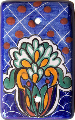 Blue Mesh Talavera Ceramic Cover Switch Plate