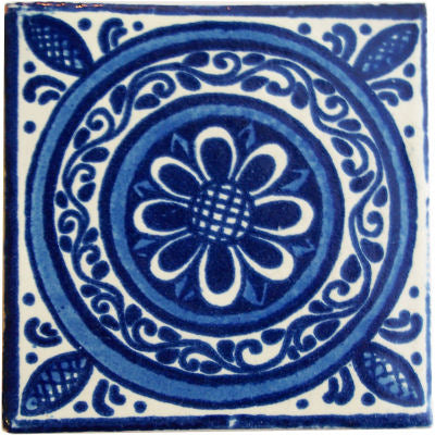 Blue Target Talavera Mexican Tile