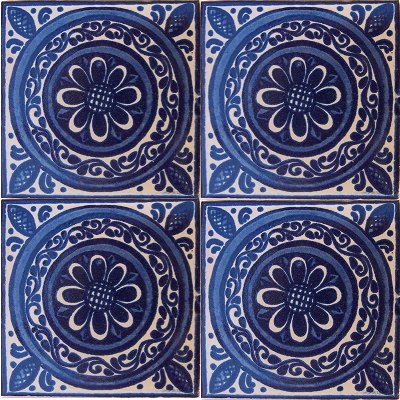 Blue Target Talavera Mexican Tile