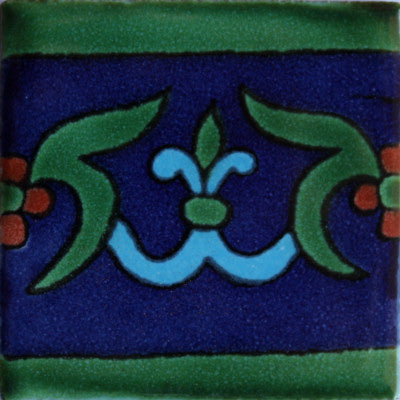 Blue Liz Flower Talavera Mexican Tile