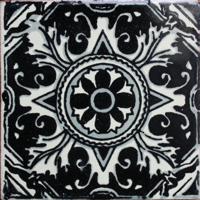 Black Romalio Talavera Mexican Tile