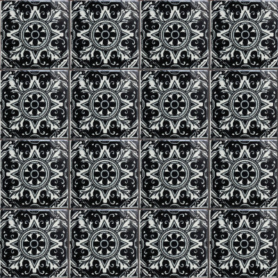 Black Romalio Talavera Mexican Tile