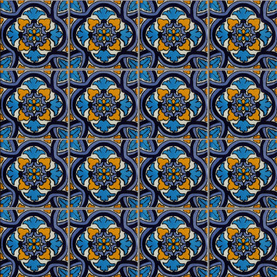 12 carreaux Talavera mexicains avec design Mix. Fabriqué à la main-Peint à la main 6X 6 - Canada 12 carreaux Talavera mexicains avec design Mix. Fabriqué à la main-Peint à la main 6X 6 - Canada