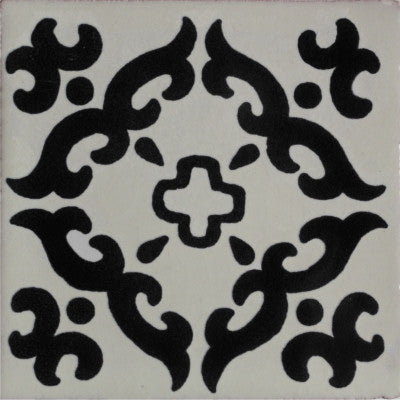 Black Barroco Talavera Mexican Tile