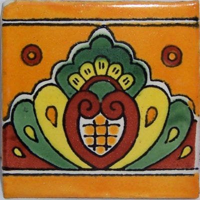 Orange Royal Crown Talavera Mexican Tile