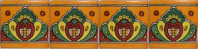 Orange Royal Crown Talavera Mexican Tile